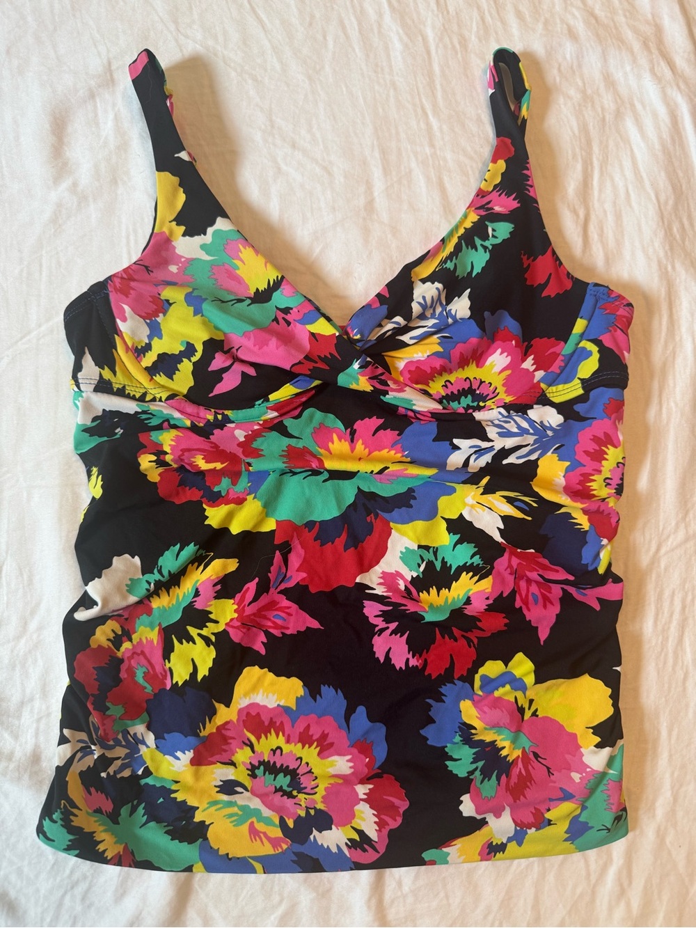 Anne Cole Tankini Swim Top with Floral Print